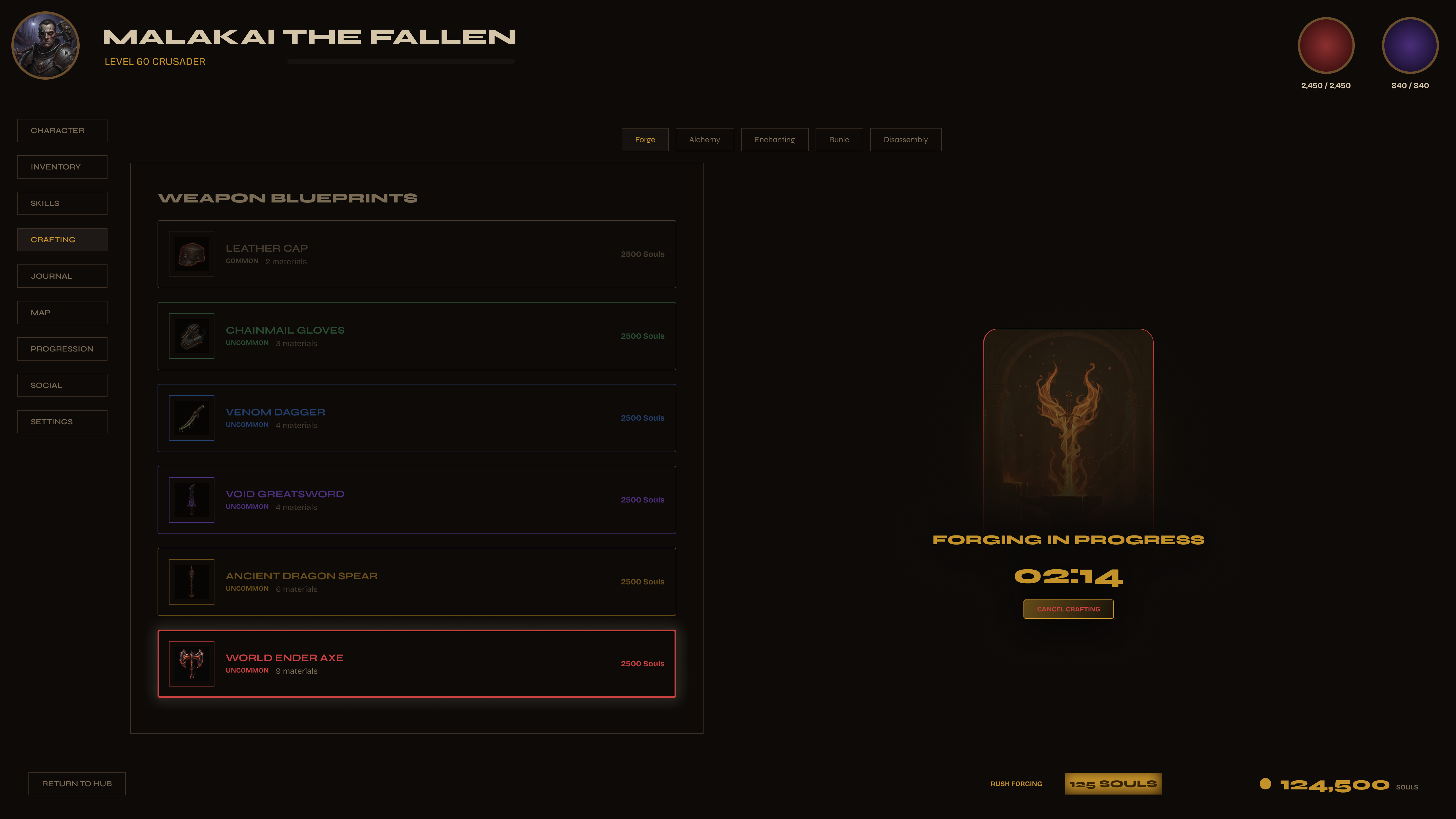Dark Fantasy Crafting — Forge