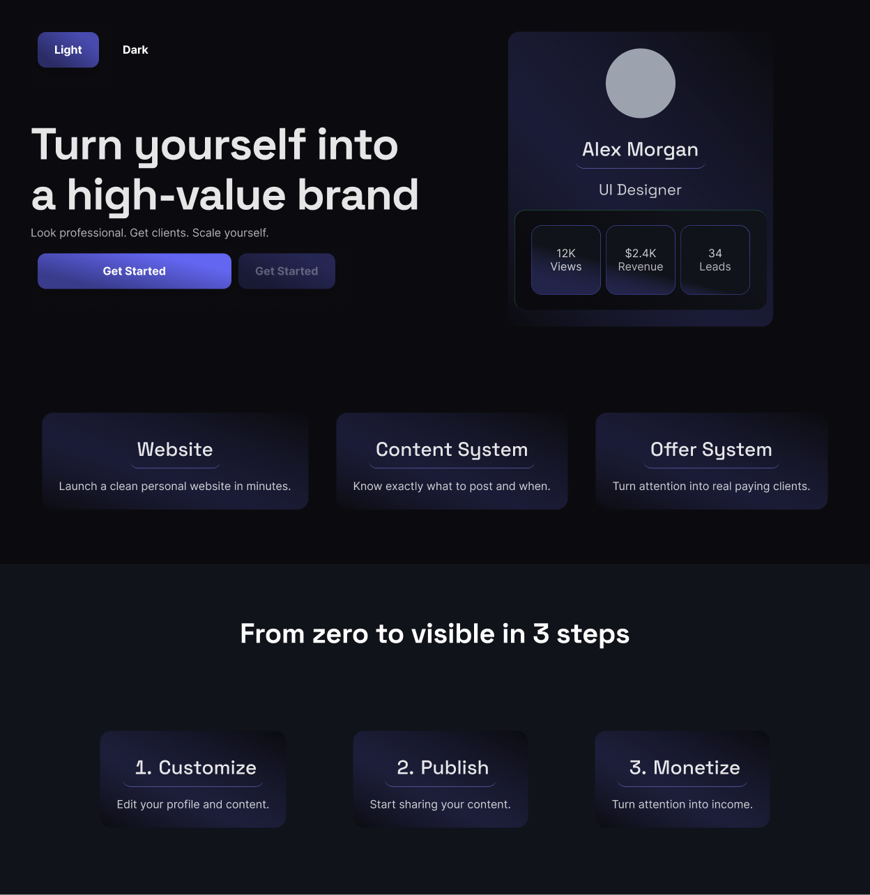 Personal Brand Platform UI