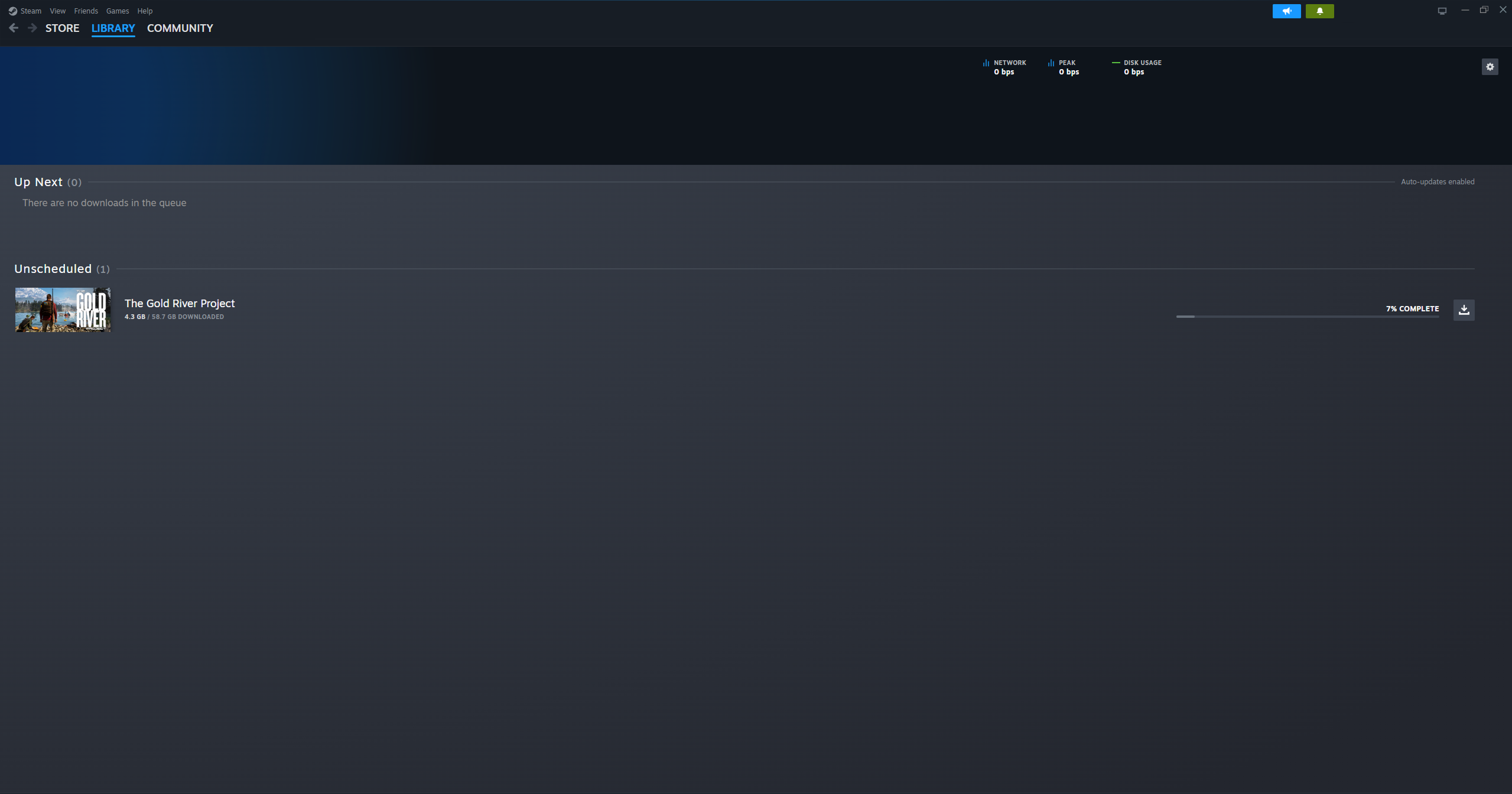 Steam Downloads — original, nearly empty